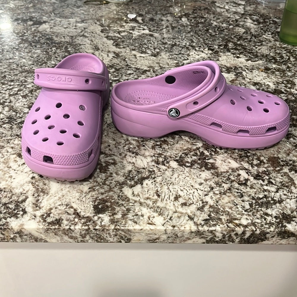 Purple Platform Crocs size 8 womens